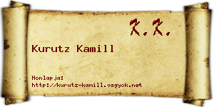 Kurutz Kamill névjegykártya